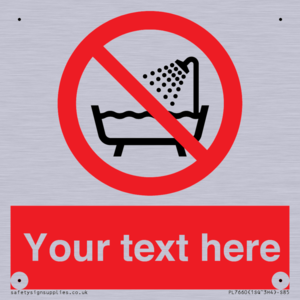 Custom Do not use this device in a bathtub shower or water-filled reservoir